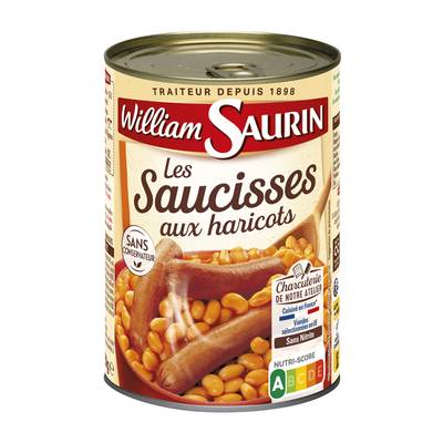 William Saurin Saucisses aux Haricots Cuisinés, 420g