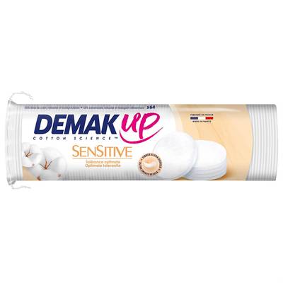 Demak Up Disques à démaquiller Sensitive, 64 pièces