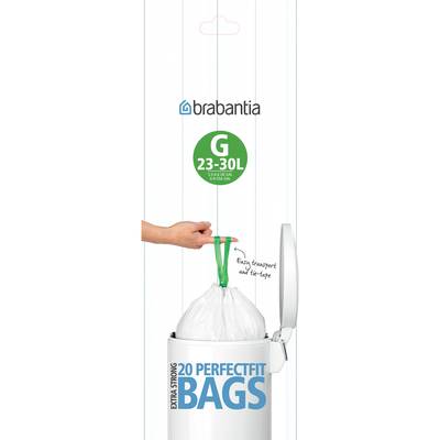 Brabantia Sacs poubelle 23-30L - Taille G, 20 sacs de 23-30L - Taille G