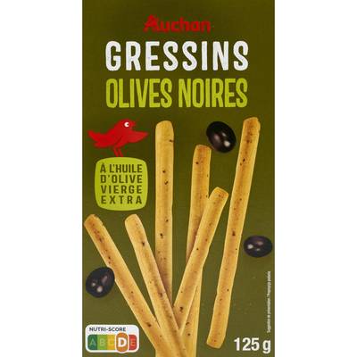 Auchan Gressins aux olives, 125g
