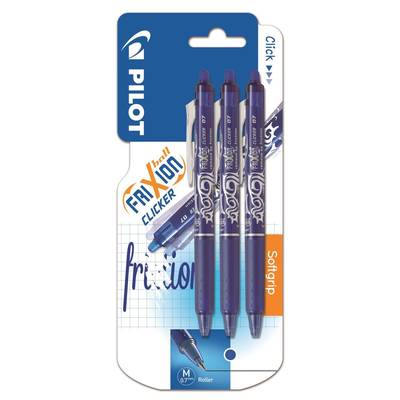 Pilot Roller effaçable clicker bleu, 3 Rollers