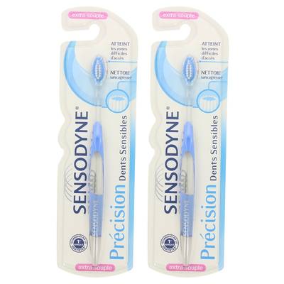 Sensodyne Brosse à dents extra-souple précision dents sensibles, 2 brosse à dents