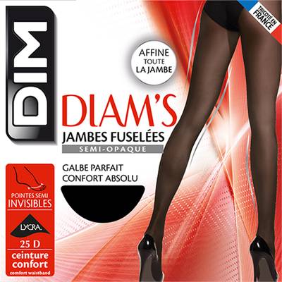 Dim Collant Diam's Jambes Fuselées semi-opaque Noir 25D, Taille 2