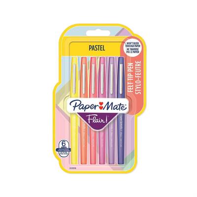 Paper Mate Feutre d'écriture Flair Pastel, 6 feutres