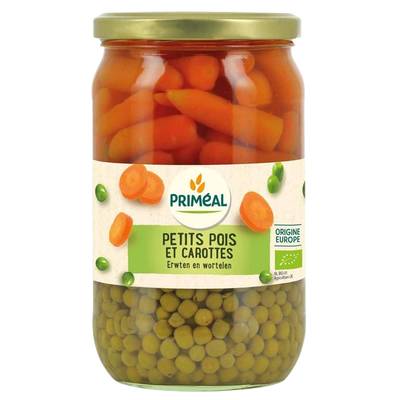 Priméal Petits pois carottes, Bio, 420g