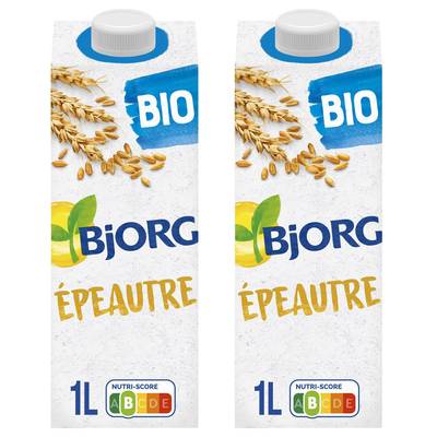 Bjorg Epeautre sans sucres ajoutés Boisson Végétale Bio, Lot de 2x1L