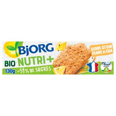 Bjorg Biscuit Avoine Citron Graine de Chia Bio Nutri+, 130g