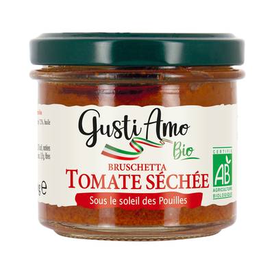 Gusti Amo Bruschetta Tartinable Tomates Séchées Bio, 100g