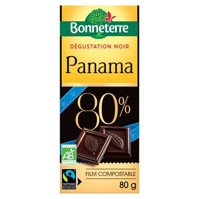 Bonneterre Chocolat Noir bio Panama 80% de Cacao, 80g