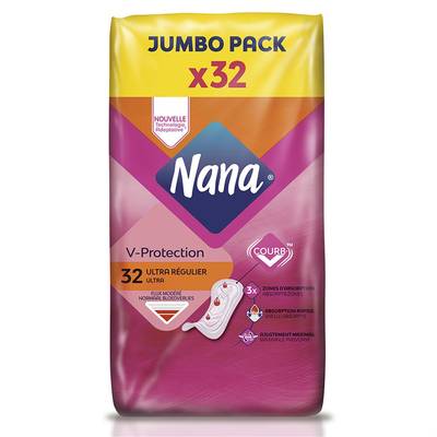Nana Serviette Ultra régulier flux modéré, 32 serviettes
