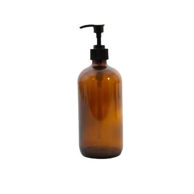 Point virgule Bouteille en verre avec pompe ambré, 500ml