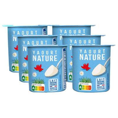 Auchan Yaourt nature, Lot de 3 - 4x125g