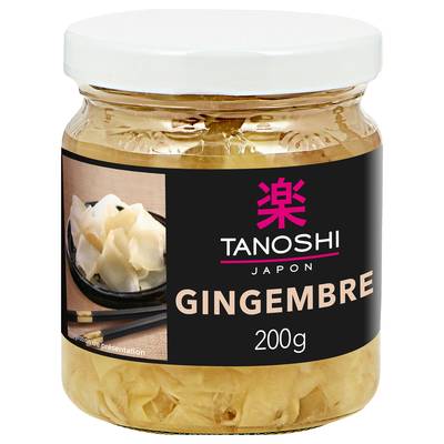 Tanoshi - Japon Fines lamelles de gingembre, 120g