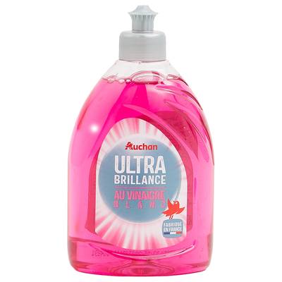 Auchan Liquide vaisselle ultra brillance vinaigre blanc, 500ml