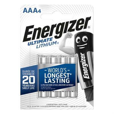 Energizer 4 Piles LR03 / AAA Lithium Ultimate, 4  piles