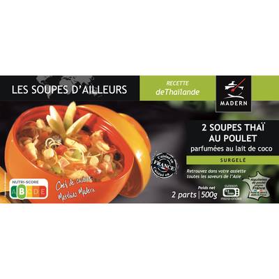 Madern Soupes thaïlandaises au poulet et lait de coco, 2x250g
