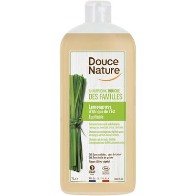 Douce Nature Shampoing Douche Lemongrass d'Afrique de l'est, 1L