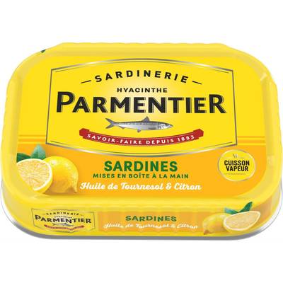 Parmentier Sardines à l'huile de tournesol et citron, 135g