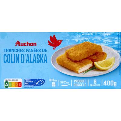 Auchan Panés de colin d'Alaska MSC, 400g