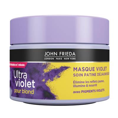 John Frieda Masque Cheveux Violet pour Cheveux Blonds Ultra Violet, 250ml