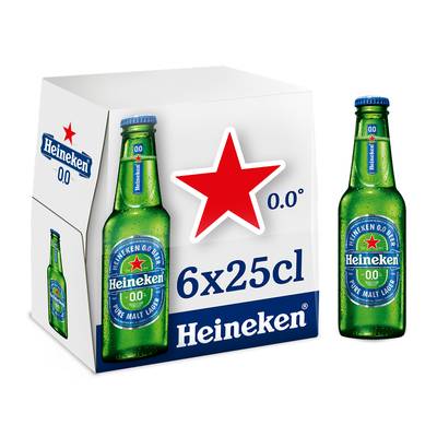 Heineken Bière blonde 0.00°, 6x25cl