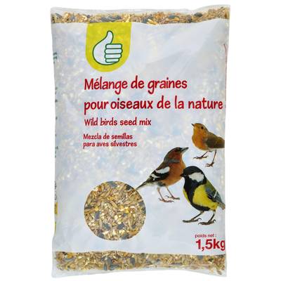 Pouce Mélange de graines pour oiseaux de la nature, 1,5kg