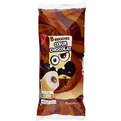 Auchan Brioches Fourrées au Chocolat, 8 pièces - 310g