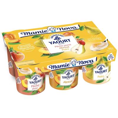 Mamie Nova Yaourts fruits jaunes morceaux de fruits, 6x150g
