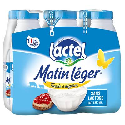 Matin Léger de Lactel Lait demi écrémé sans lactose, 6x1l
