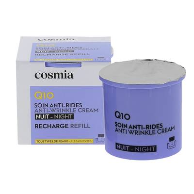 COSMIA Crème de nuit visage anti-rides Q10 recharge, 50ml