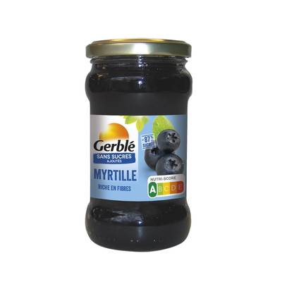 Gerblé Sans Sucres Ajoutés Myrtille à tartiner -87% de sucres en moins, 320g