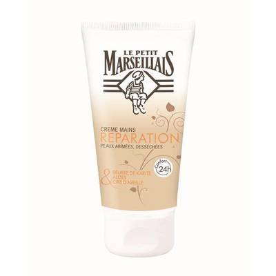 Le Petit Marseillais Crème mains réparatrice karité, aloès et cire d'abeille peaux abimées, desséchées, 75ml