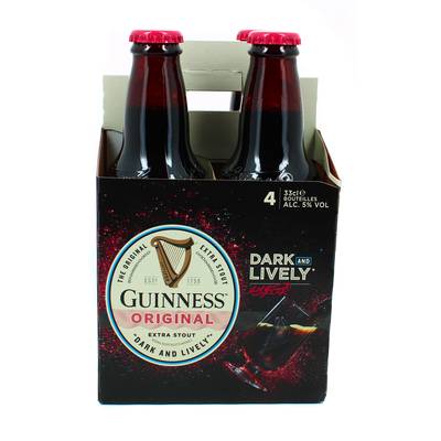 Guiness Bière Brune Original , foreign extra strong 5°, 4x33cl