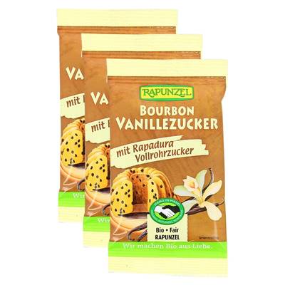Rapunzel Sucre de canne vanillé Rapadura bio, 3x8g