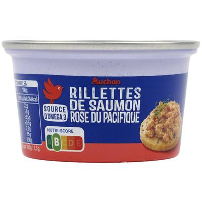 Auchan Rillettes de saumon, 125g