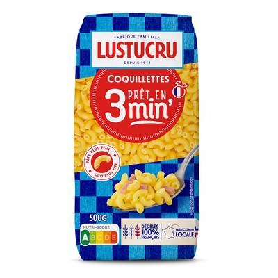 Lustucru Pâtes Coquillettes Cuisson Rapide, 500g