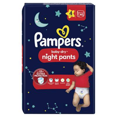 Pampers Babydry Night Pants Culotte de nuit T4, 40 culottes