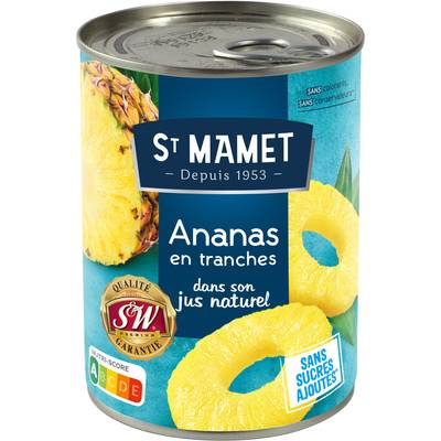 Saint-Mamet Ananas Tranche au jus Sans sucres ajoutés 3/4, 345g