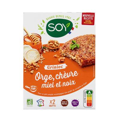 Soy Grinioc Orge, Chèvre, Miel et Noix Bio, 2x100g