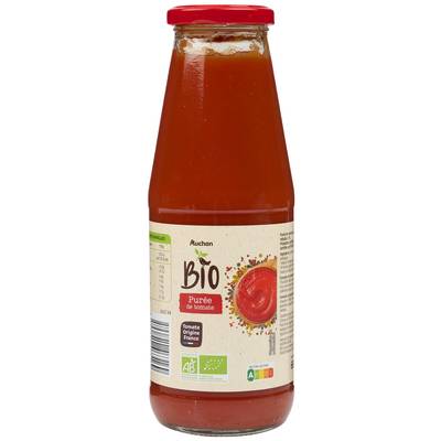 Auchan BIO Purée de tomates Bio flacon verre, 680g