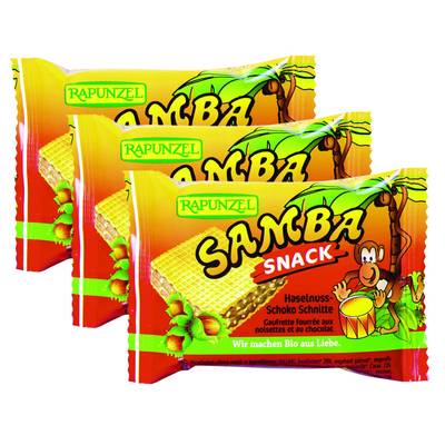 Rapunzel Gaufrette Bio fourrée Samba Snack, 3x25g