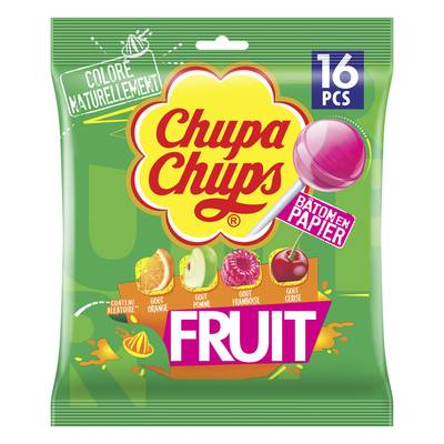 Chupa Chups Sucettes Fruits, 16 sucettes