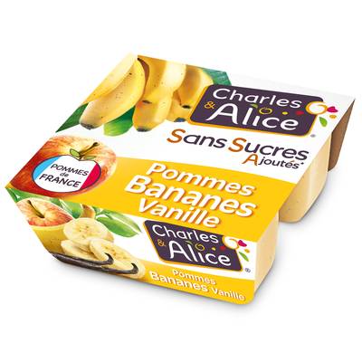 Charles et Alice Pomme Banane et Vanille, 4x97g
