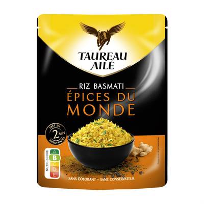 Taureau Ailé Riz Micro-Ondes Express Basmati Épices Du Monde, 220g