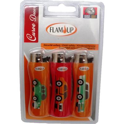Flam Up Briquet Pierre Curve Décor modèle aléatoire, 3 briquets