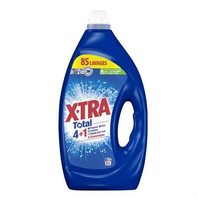 X Tra Lessive Liquide 4en1 85 lavages, 3,825L