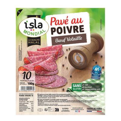 Isla Délice Pavé au Poivre - HALAL, 10 tranches - 100g