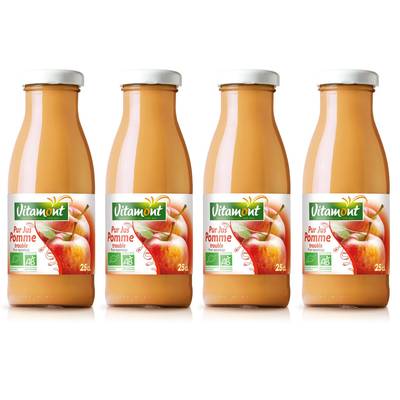 Vitamont Mini pur jus de pomme Bio, 4x25cl