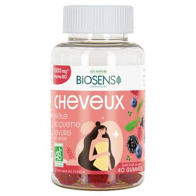 Biosens 40 gummies Cheveux Fruits Rouges Bio - Prêle, Roquette, Levure de Bière, 40g