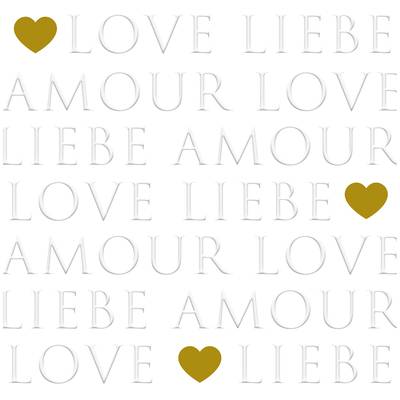 Paperproducts Design Serviette en papier Love Letters pearl, 20 serviettes de 33x33 cm